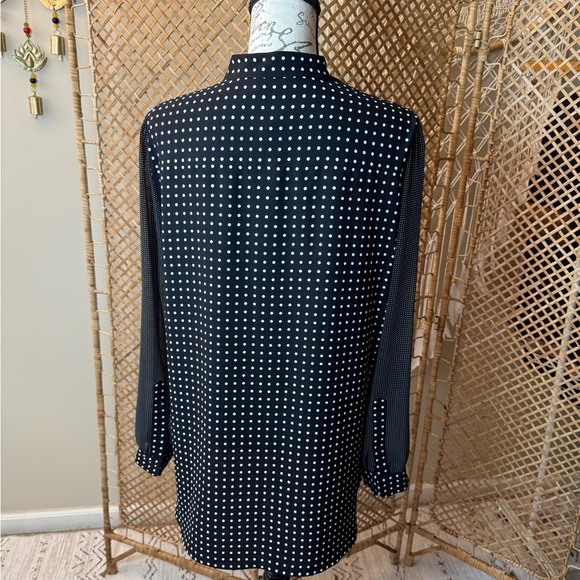 Anne Klein Polka Dot black and white Blouse - Picture 5 of 14